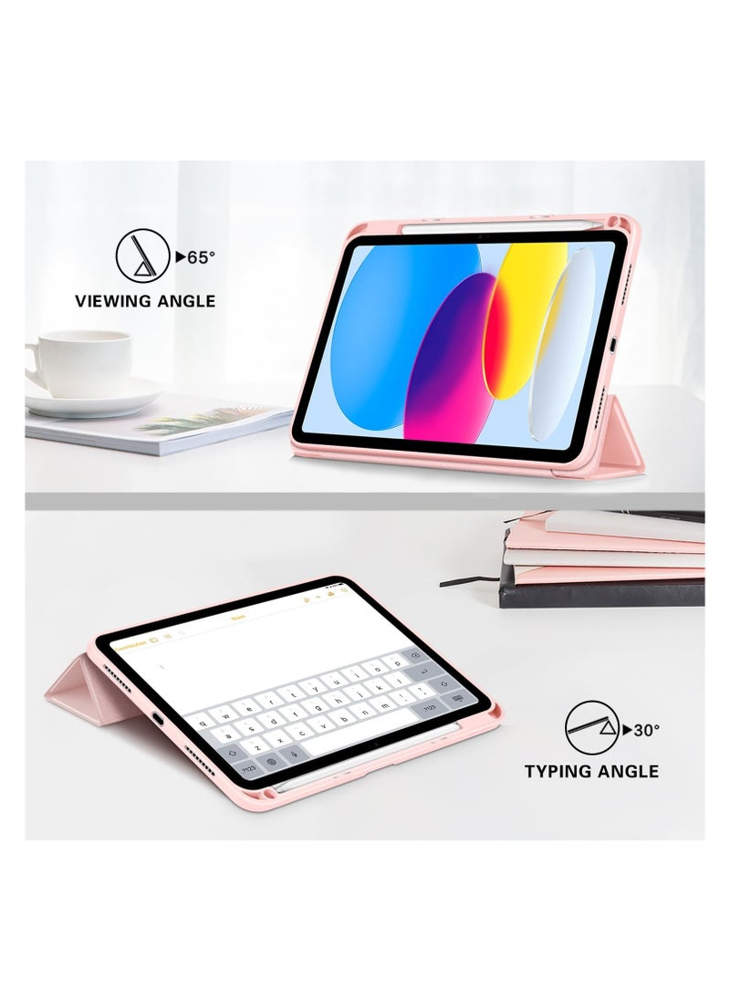 Case Compatible with iPad 10th Generation 2022 10.9 Inch with Pencil Holder, Slim Protective Cover with Clear Back Shell for iPad 10th Gen A2696 A2757 A2777, Auto Wake/Sleep, Rose Pink - pzsku/Z25C13A39C15A0AC1C532Z/45/_/1737829291/66690231-e208-40ec-8d3d-b53b74e70b5a