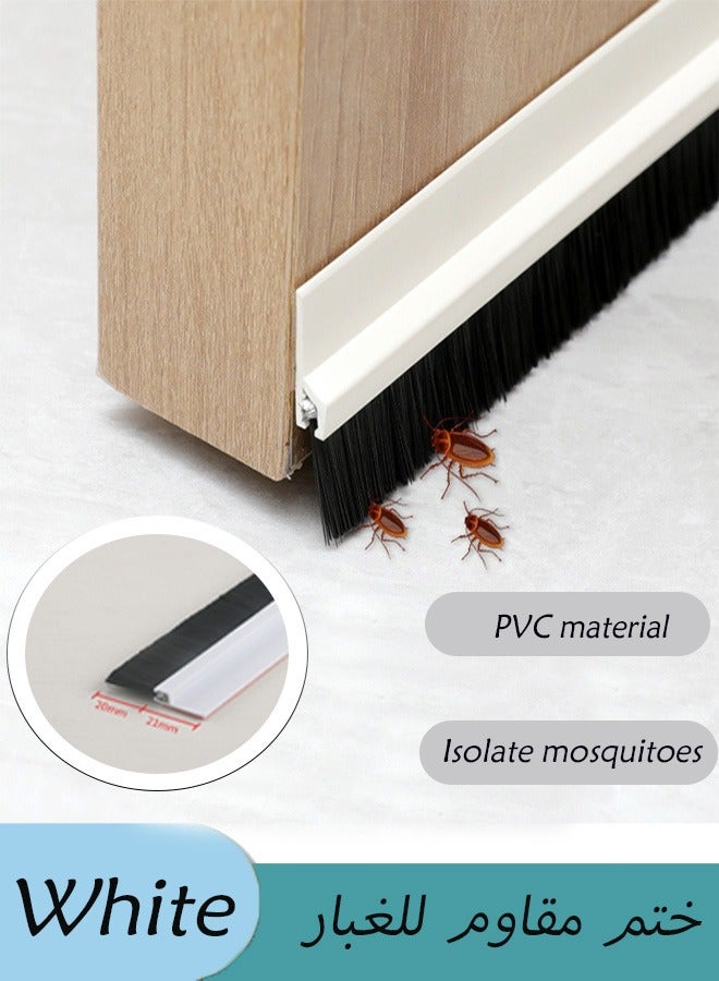 Generic Door Draft Stopper Door bottom dustproof seal strip pvc brush wooden door door gap soundproof insect-proof aluminum alloy baffle nylon brush windproof strip Door Sweep for Bottom of Door Weather Stripping Door Seal Under Door Gap Filler Under Door Draft Blocker Soundproof/Insulator Door stoppers  - Image 1