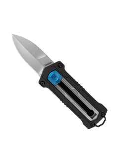 Kapsule Edc Pocket Knife 1.9 Inch Spear Point Blade Manual Opening Sliding Button Lock Black