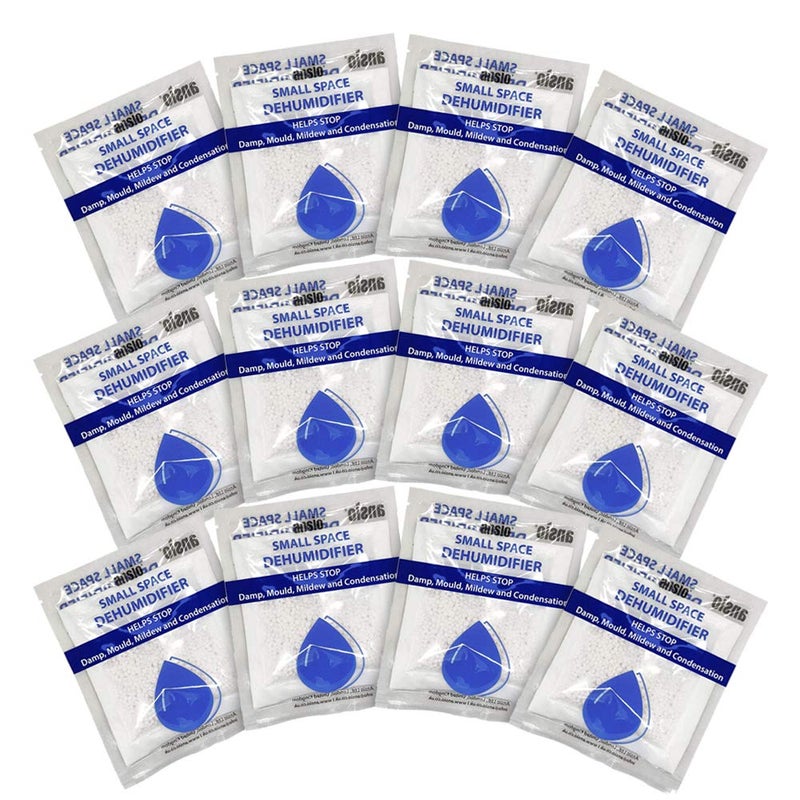 ANSIO Interior Dehumidifier Damp Absorber Sachets Drawer Dehumidifiers Bags Small Space Sachets 12 x 36 grams