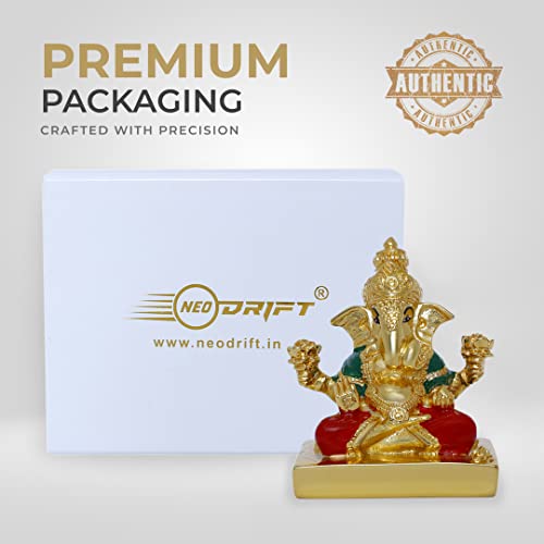 Neodrift Ganesh Idol for Car Dashboard (Real 24kt & 999 Silver Plated, Dual-Tone Gold & Silver) (Model ND11) - Enhance Your Drive - Image 5