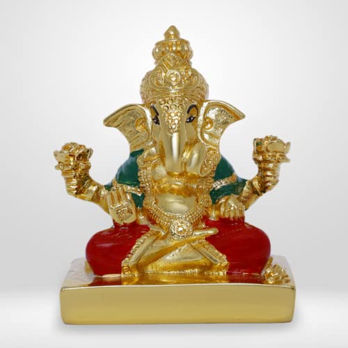 Neodrift Ganesh Idol for Car Dashboard (Real 24kt & 999 Silver Plated, Dual-Tone Gold & Silver) (Model ND11) - Enhance Your Drive - Image 2