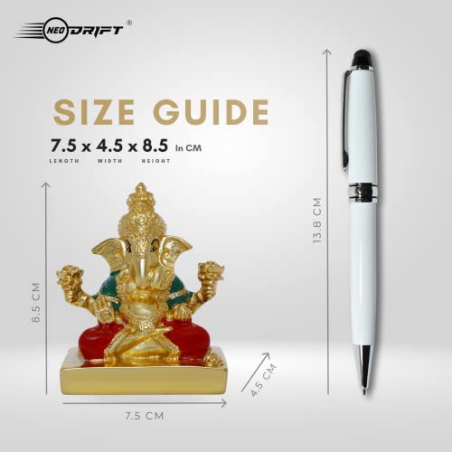 Neodrift Ganesh Idol for Car Dashboard (Real 24kt & 999 Silver Plated, Dual-Tone Gold & Silver) (Model ND11) - Enhance Your Drive - Image 4