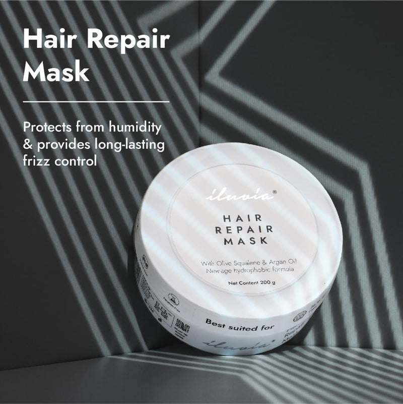 iluvia Hydrophobic Hair Repair Mask HumidityResistant AntiFrizz Hair Mask Restores The Hairs Moisture Balance Repairs Dry Brittle Chemically Treated Hair 200 Gram  Fresh - Image 2