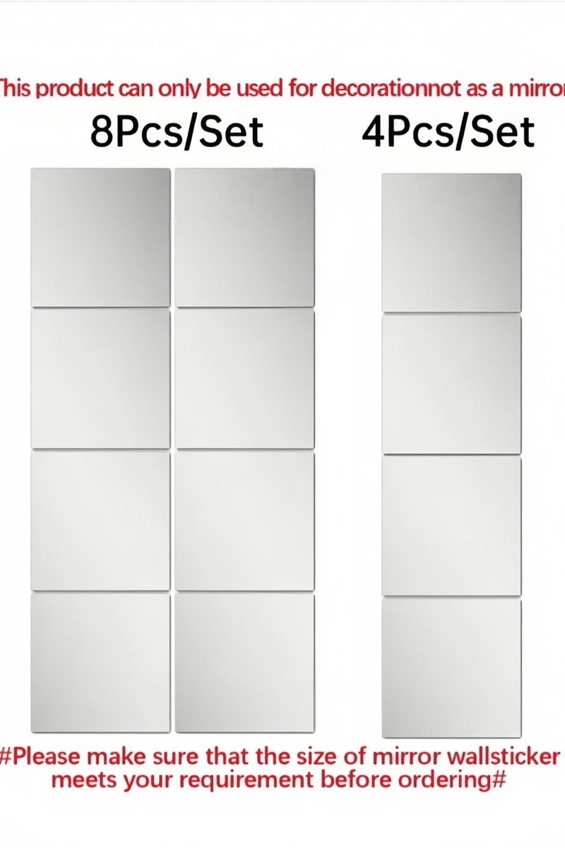 Wall Mirror Sticker Set – Reflects Like a Real Mirror – 4-Piece Decorative Panel - Image 4