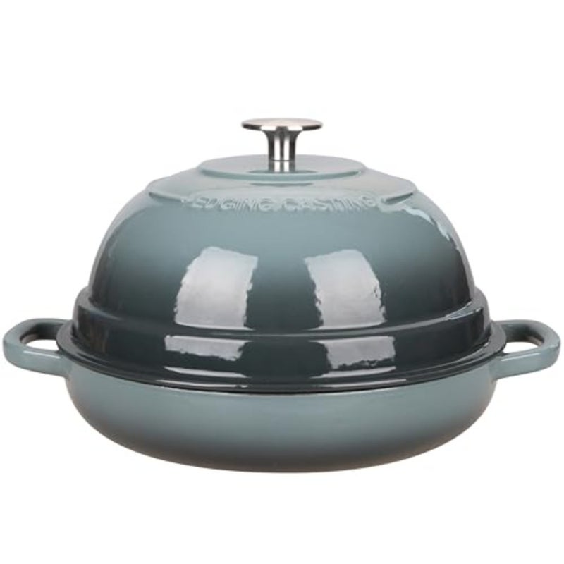 Enameled Cast Iron Dutch Oven Pot with Lid for sourdough bread baking, slateblue, 6 quart, durable enamel coating - Image 1