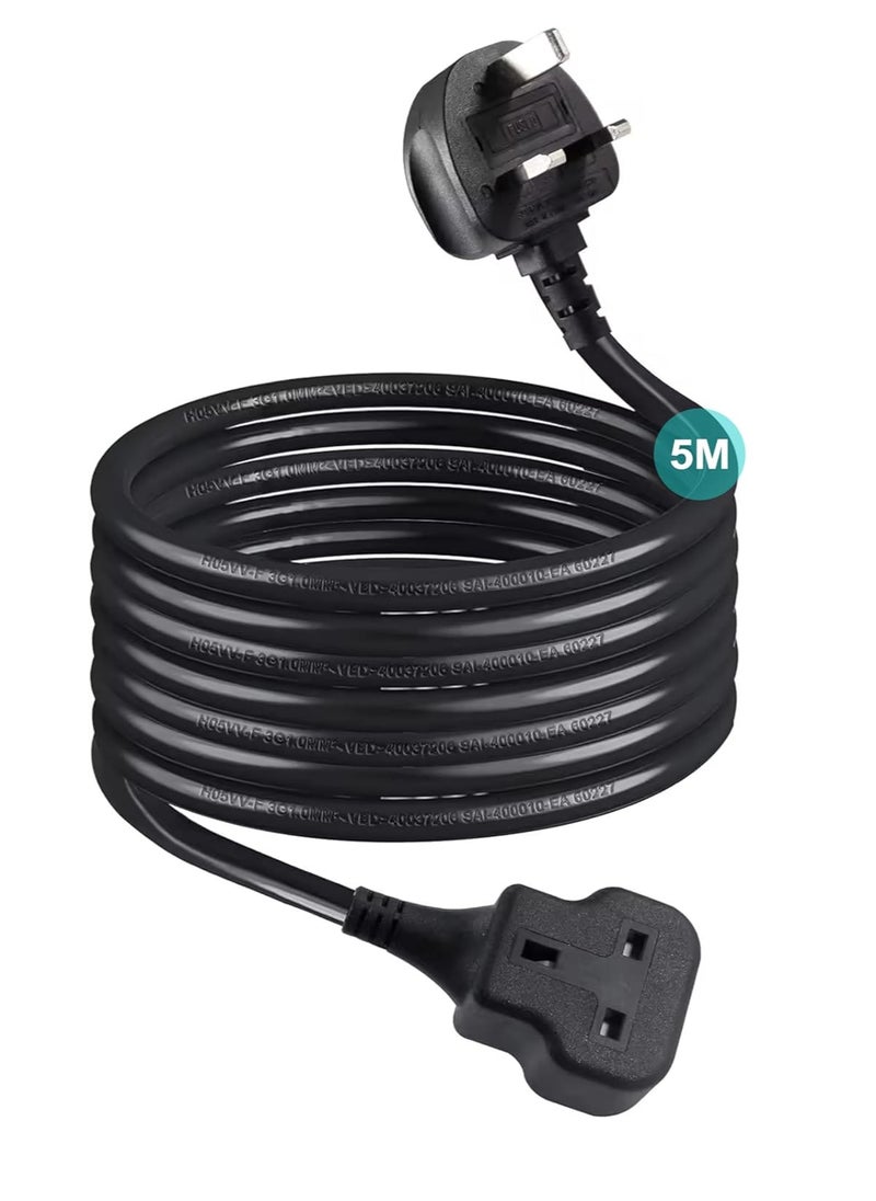 Tafan - TAFAN™ 5m Power Extension Lead, Heavy-Duty Single Socket with UK 3-Pin Plug, Fireproof Extension Cord for Outdoor, Garden, Warehouse, Home Renovation, Black (5M) - Image 1