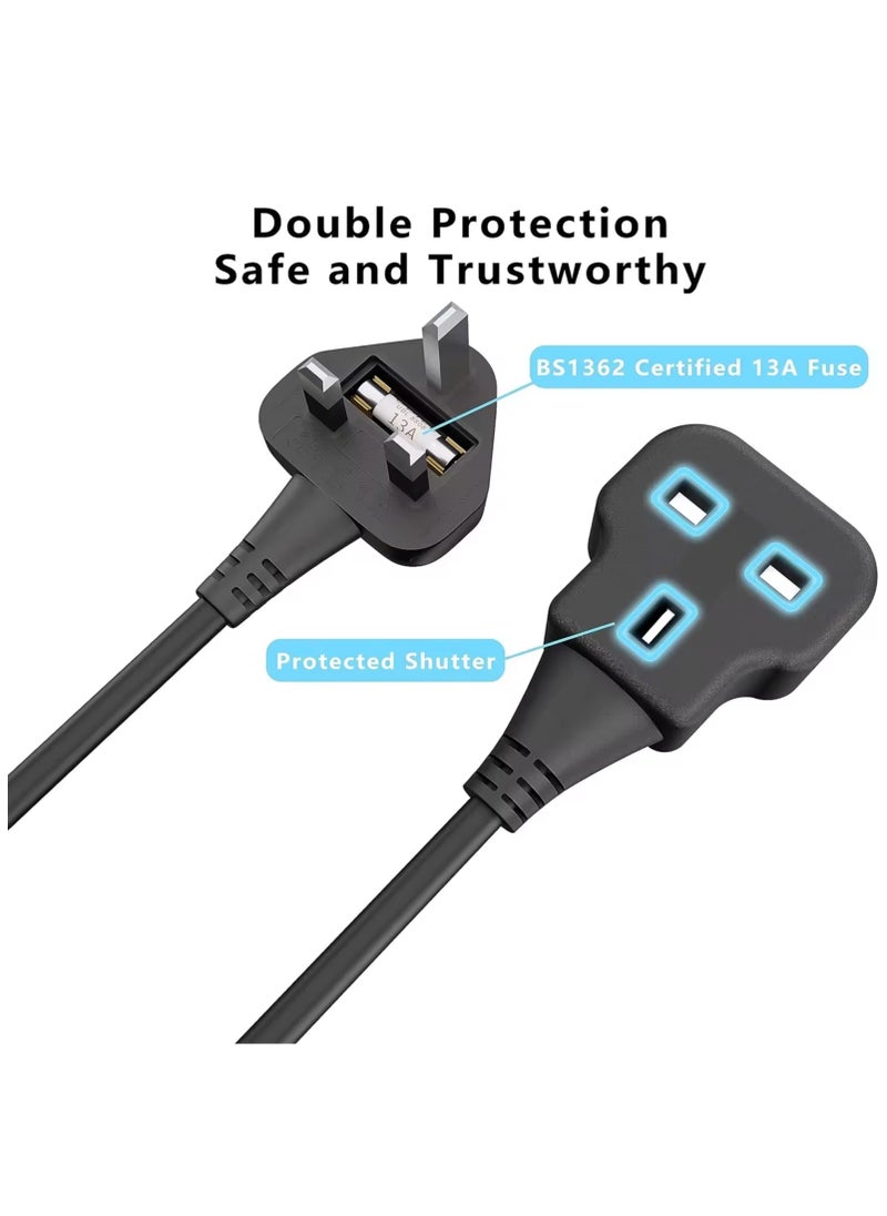 Tafan - TAFAN™ 5m Power Extension Lead, Heavy-Duty Single Socket with UK 3-Pin Plug, Fireproof Extension Cord for Outdoor, Garden, Warehouse, Home Renovation, Black (5M) - Image 1