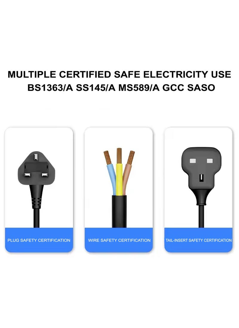 Tafan - TAFAN™ 5m Power Extension Lead, Heavy-Duty Single Socket with UK 3-Pin Plug, Fireproof Extension Cord for Outdoor, Garden, Warehouse, Home Renovation, Black (5M) - Image 1