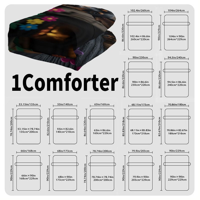 A Soft And Breathable Multicolor Doberman Themed Comforter With Dumbbells Design Featuring A Cozy Duvet Insert For All Seasons Perfect For Any Bedroom 70.87 Inch By 82.68 Inch - Image 4