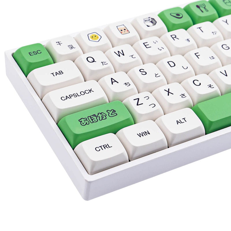 Hyekit PBT Keycaps 137 Keys Avocado Milk XDA Profile Key caps DyeSublimation Japanese Keycap Set Cute Keycaps Cherry MX Switches Mechanical Keyboards