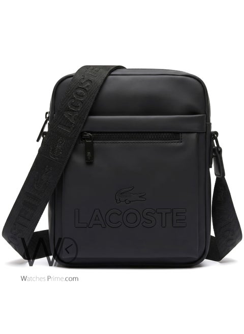 Lacoste Black Vertical Crossbody Messenger Bag