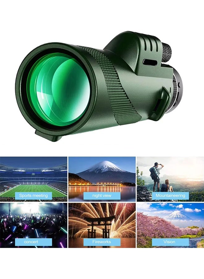 Occuwzz 80x100 high power monocular telescope, HD professional monocular telescope, wide field of view telescope, suitable for bird watching, hunting, travel, stargazing, cruise, football games, concerts, waterproof monocular telescope for adults - Image 1