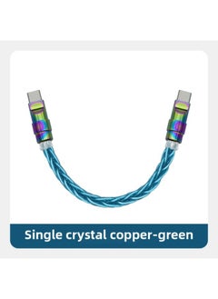 Colorful Pure Copper Hardware Ultra-soft Single Crystal Copper Data Cable For Iphone16 Mobile Phone Mate60 Fast Charging-Color:0.5m Usb To For Apple/12w-Model:Single Crystal Copper Green [colorful Copper Shell]