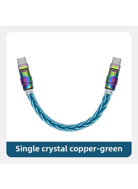 Colorful Pure Copper Hardware Ultra-soft Single Crystal Copper Data Cable For Iphone16 Mobile Phone Mate60 Fast Charging-Color:0.5m Usb To For Apple/12w-Model:Single Crystal Copper Green [colorful Copper Shell]