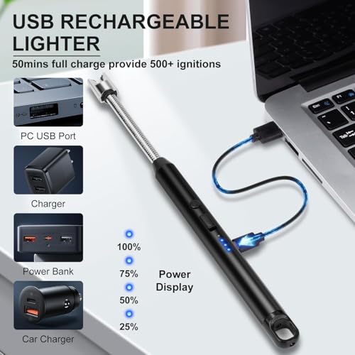 WEPTIX® Rechargeable Electric Gas Lighter for Kitchen Use | Cooking Gas Stove,360° Flexible Neck Arc Lighter Plasma Flameless Windproof USB Lighter-400 Uses in Single Charge (Muulti) - Image 4