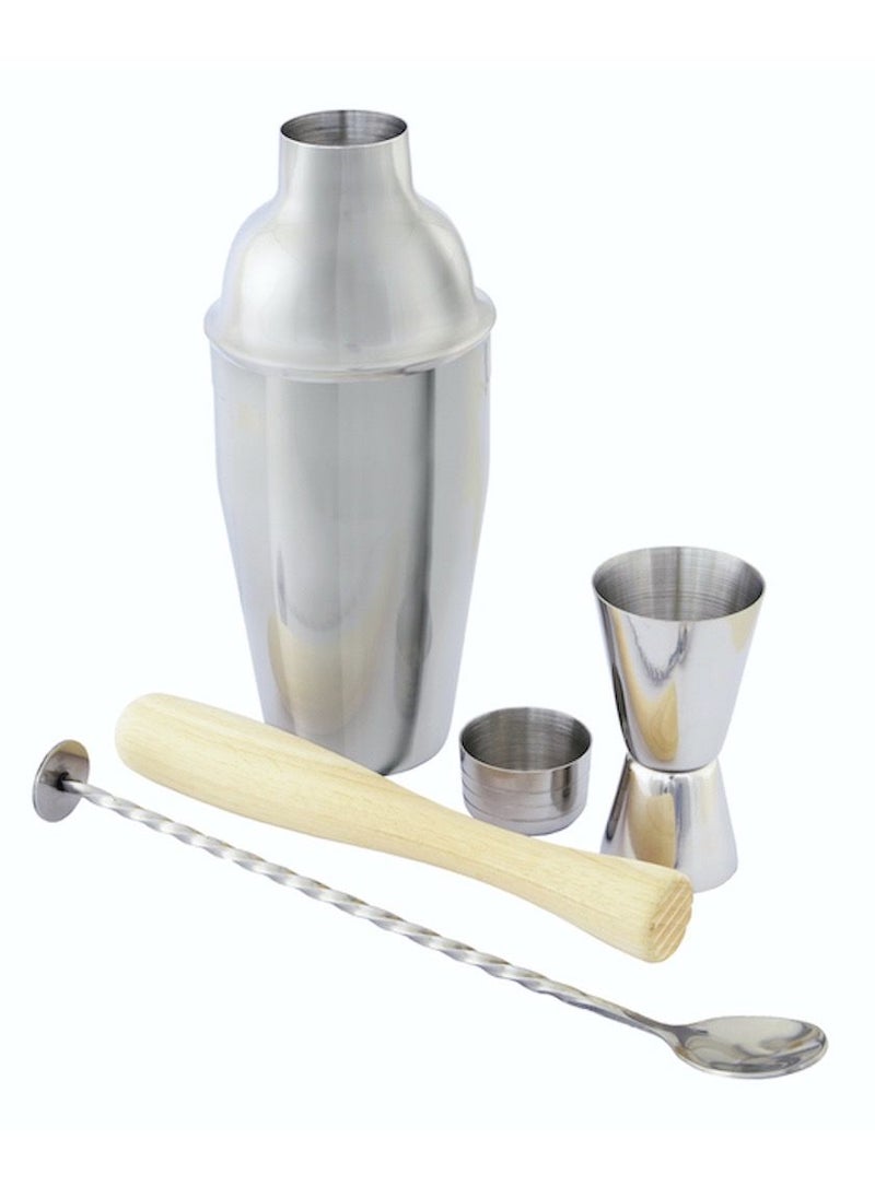 Point-Virgule 4-piece cocktail set with spoon - jigger - muddler & cobbler shaker 