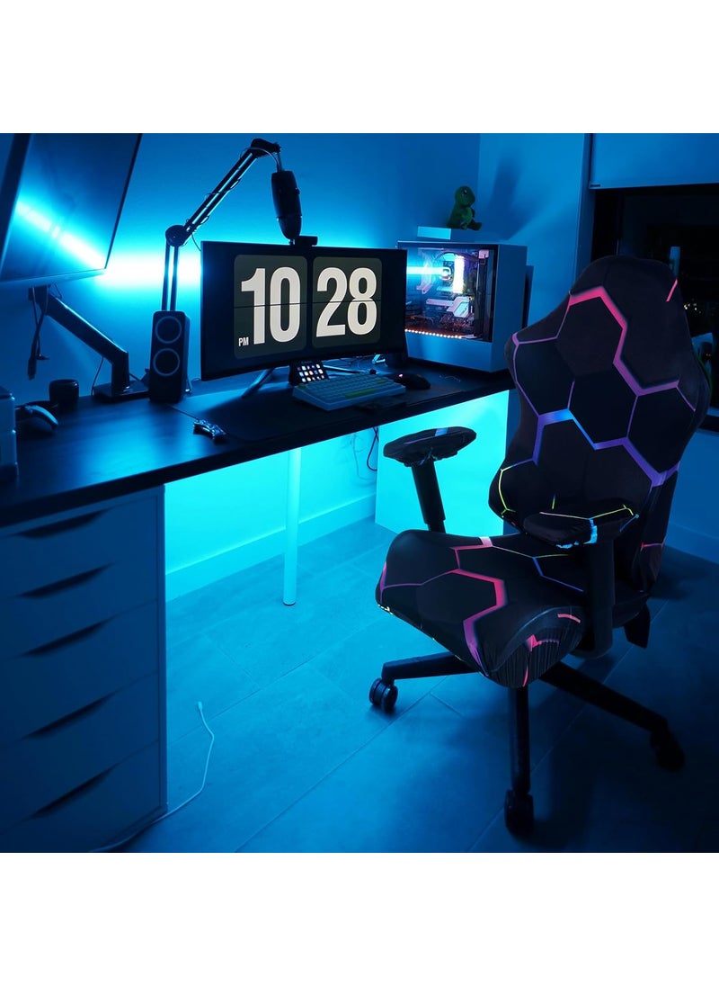 Moukeren Moukeren Printed Gaming Chair Cover Set with Mouse Pad and Armrest Drape Stretchable Elastic Machine Washable Gaming Chair Seat Cover 1024 x 827 Mouse Pad for Home Office Work  - Image 3