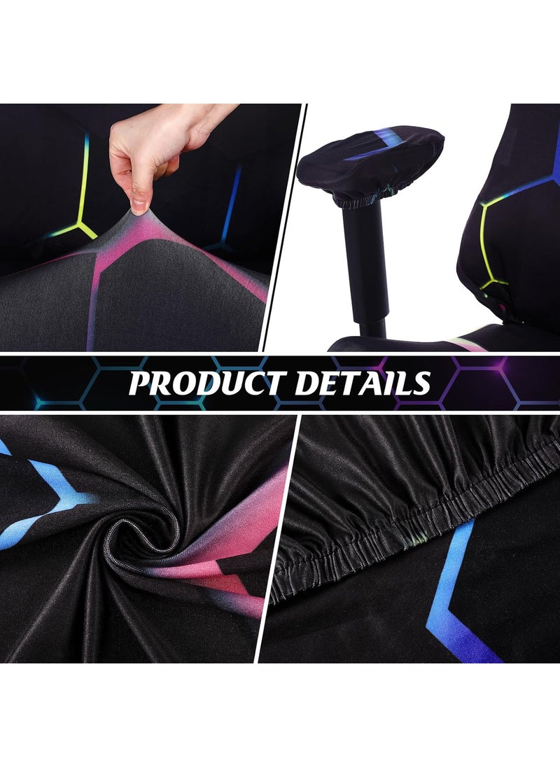 Moukeren Moukeren Printed Gaming Chair Cover Set with Mouse Pad and Armrest Drape Stretchable Elastic Machine Washable Gaming Chair Seat Cover 1024 x 827 Mouse Pad for Home Office Work  - Image 4