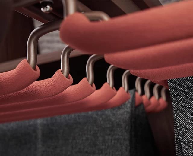 rigwell lifetime rigwell lifetime Plastic Soft Close PullOut TrouserSaree Rack For Wardrobe TopMounted Hanging Trousers Rack Double Row Top Hanging Pull Out 1 CountBrown  - Image 3