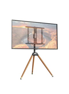 FlashHawk Height Adjustable Floor TV Stand For 32-65 Inch Screens, Corner TV Stand Mount With Wood Legs For Bedroom, Living Room, Studio  - Image 1