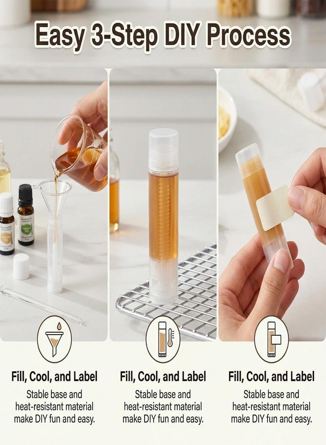 RAINFLOW 50 PCS Lip Balm Tubes - 5 g Twist-up Lip Gloss Balm Containers BPA Free & Leak Free,Clear Empty Lipstick Tubes with White Caps for DIY Homemade Lipsticks,Chapsticks,Solid Perfume,Gifts - Image 5