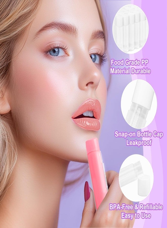 RAINFLOW 50 PCS Lip Balm Tubes - 5 g Twist-up Lip Gloss Balm Containers BPA Free & Leak Free,Clear Empty Lipstick Tubes with White Caps for DIY Homemade Lipsticks,Chapsticks,Solid Perfume,Gifts - Image 4