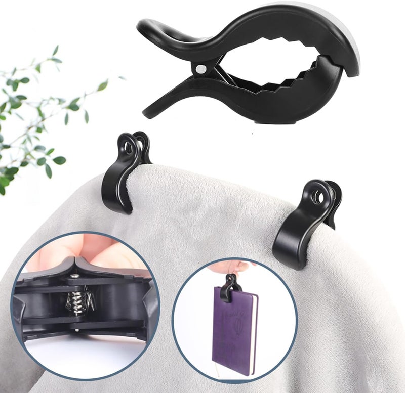 WedFeir 6pcs Stroller Clips Pegs to Hook Muslin and Toys Seat Cover Blanket Clips Car Seat Cover Clip Plastic Universal Clip Nursing Cover Pram Toy Holder Blanket Clamp  Black - Image 4