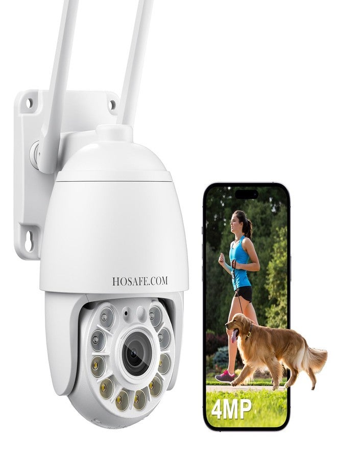 HOSAFE.COM Security Cameras Outdoor, Wireless WiFi Home Security Camera System, 360° View, Hosafe Video Surveillance Cameras Spotlight, Motion Detection, Auto Tracking, 2-Way Audio, Colour Night Vision, - Image 1