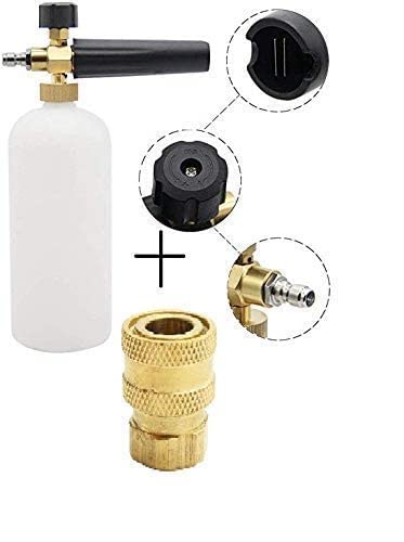 Generic VELVON Adjustable Foam Cannon Bottle Snow Foam Lance Foam Blaster for Pressure Washer Gun with 14 quick connector and extra brass neck  - Image 4