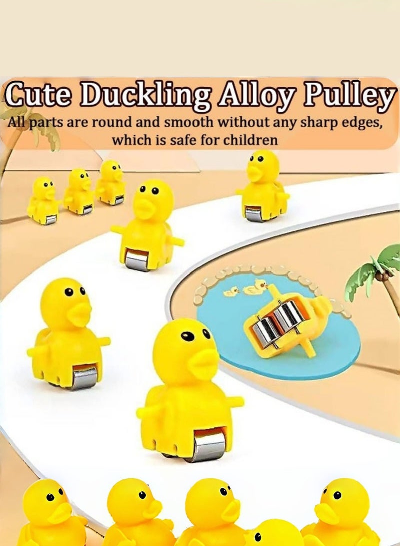 JoyousSto Small Ducks Climbing Toys,Electric Duck Climbing Stairs Tracks Slide Toy Set,Duck Roller Coaster Toy with Flashing Lights & Music On/Off Button - Image 3