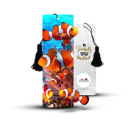 Ultra Premium & Colorful 3D Bookmark for Booklovers & Readers | Underwater Clownfish Theme | Waterproof | Artistic Book Accessory | Eye-Catching | Stunning Design | Ideal Gift | Birthday | Anniversary - Image 1