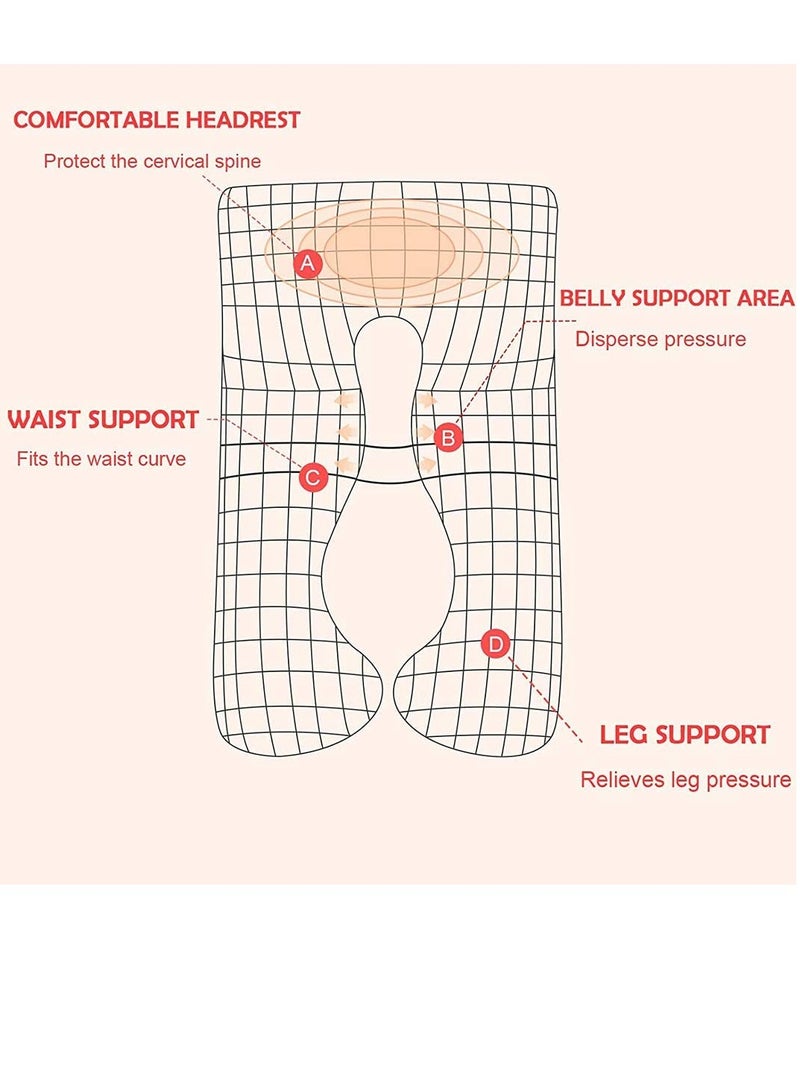 Pregnancy Pillow U Shaped Full Body Pillow Comfort for Sleeping Elevating Legs Supporting Back and Belly Side Front Stomach for Maternity Use Maternity Pillow Pregnancy Pillow Body Support - Image 4