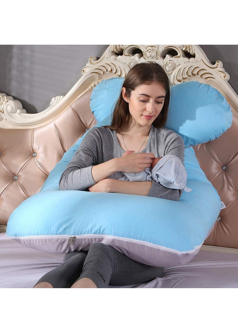 Pregnancy Pillow U Shaped Full Body Pillow Comfort for Sleeping Elevating Legs Supporting Back and Belly Side Front Stomach for Maternity Use Maternity Pillow Pregnancy Pillow Body Support - Image 2
