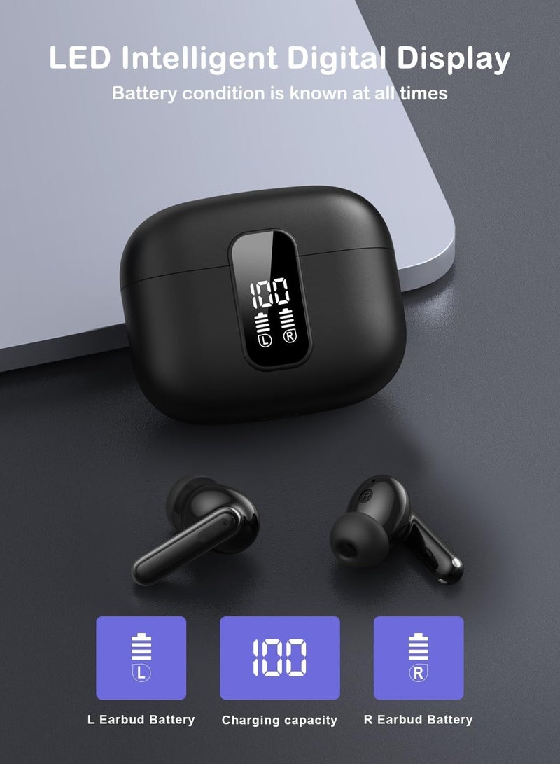 Bluetooth Headset with LED Digital Display, Earbuds Noise Cancellation and Stereo Sound, Long Battery Life Bluetooth Headset for iPhone , Xiaomi, Samsung, Infinix, Motorola Headsets and More - Image 4