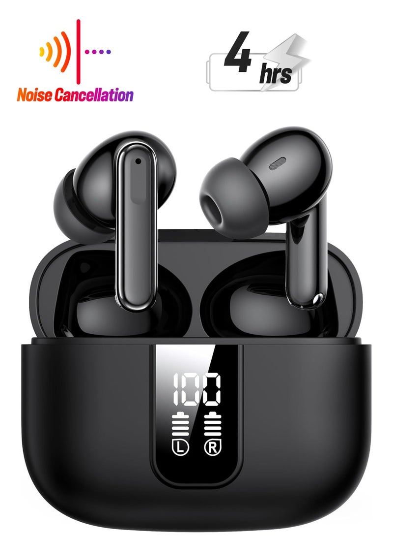Bluetooth Headset with LED Digital Display, Earbuds Noise Cancellation and Stereo Sound, Long Battery Life Bluetooth Headset for iPhone , Xiaomi, Samsung, Infinix, Motorola Headsets and More - Image 1