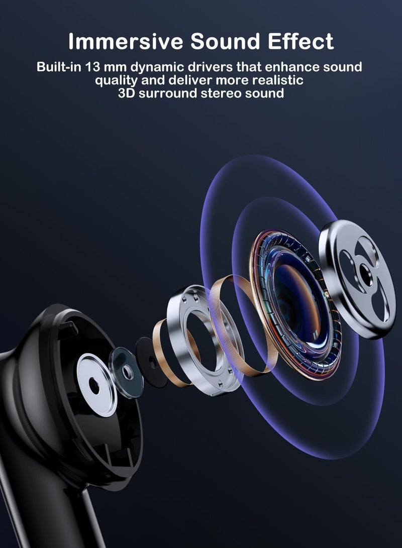 Bluetooth Headset with LED Digital Display, Earbuds Noise Cancellation and Stereo Sound, Long Battery Life Bluetooth Headset for iPhone , Xiaomi, Samsung, Infinix, Motorola Headsets and More - Image 3