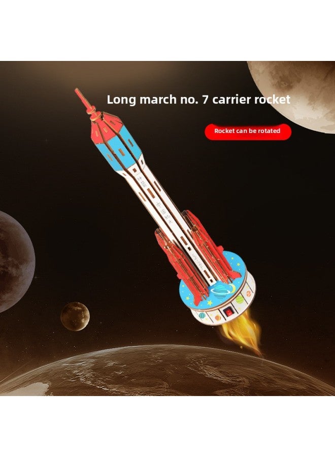 Primary School Students Creative Small Invention Technology Small Production DIY Rocket Model STEAM Puzzle Science And Education Toy Material Bag-Specifications:Rocket Model 218  - Image 3