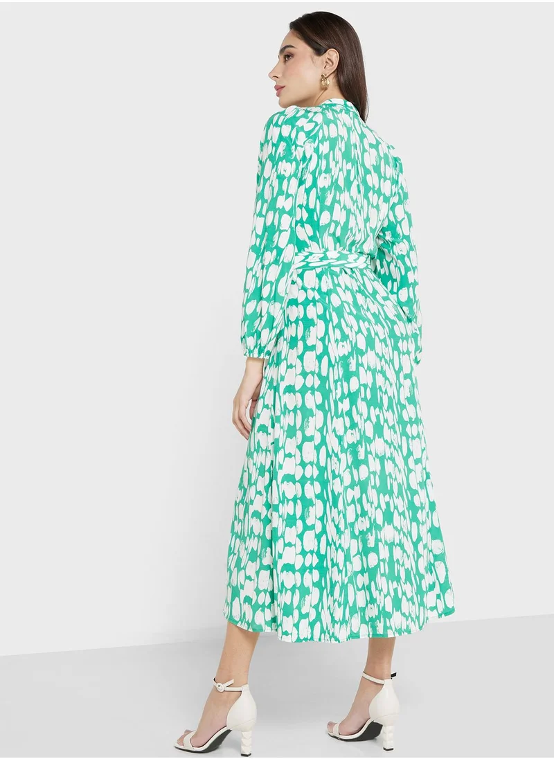 French Connection Balloon Sleeve Printed Dress