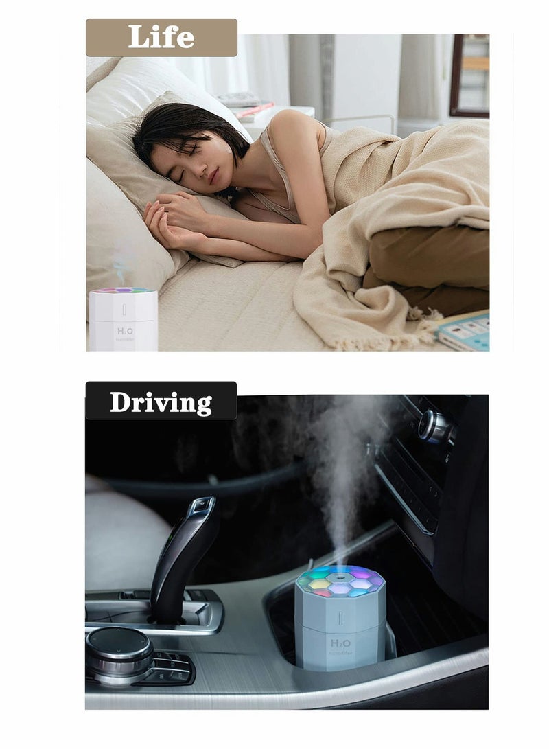 Portable Mini Humidifier, Small Cool Mist Humidifier, USB Personal Desktop Humidifier for Bedroom Travel Office Home, Auto Shut-Off
