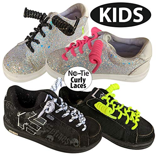 FOOTMATTERS No Tie Shoe Laces for Kids and Adults - Elastic Curly Shoelaces for Sneakers - Black - 2 Pairs - Image 3