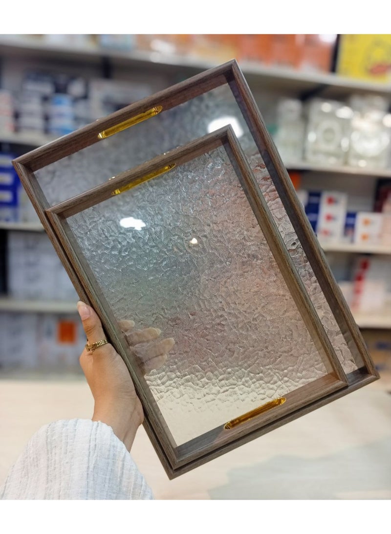 طقم صواني مدهب ضد الكسر ضد تغيير اللون يعني طقم هيعيش  معاكي سنين وسنين طقم العمر الطويل.لأن خامته اكليريك  ضد الكسر  معالج اكليرك بطبقه عزل مقابض جولد اكليريك غير قابله لتغيير  اللون - Image 4