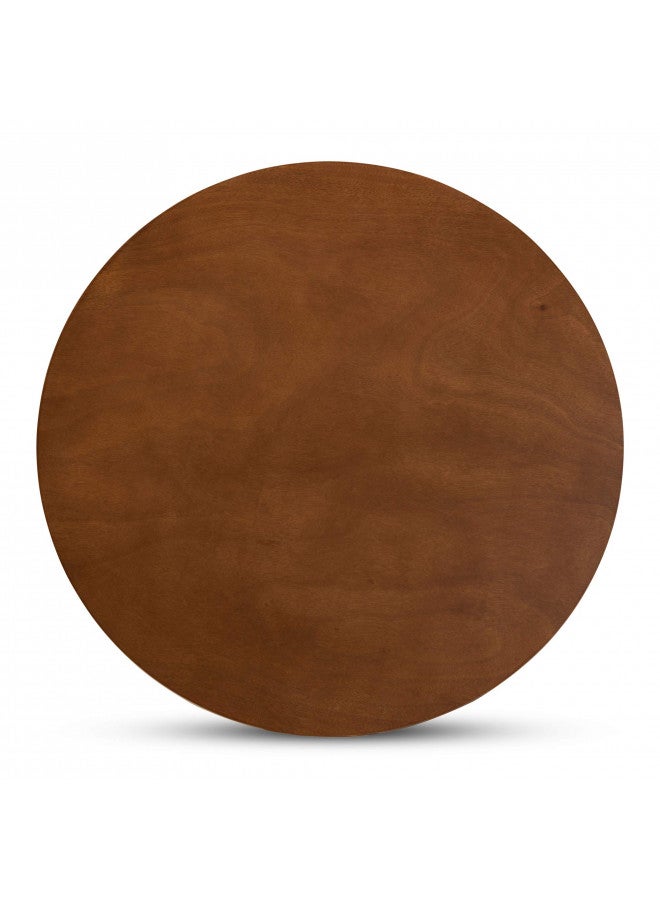 Baxton Studio Baxton Studio Kenji Modern and Contemporary Walnut Brown Finished 35-Inch-Wide Round Wood Dining Table  - Image 4