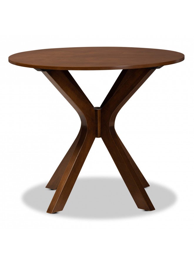 Baxton Studio Baxton Studio Kenji Modern and Contemporary Walnut Brown Finished 35-Inch-Wide Round Wood Dining Table  - Image 3