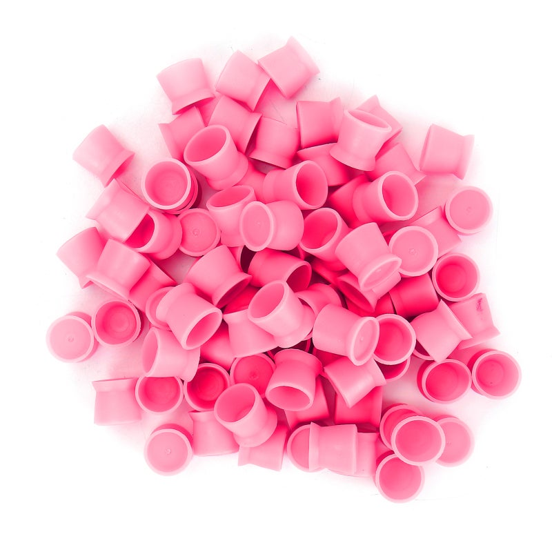 Tattoo Pigment Cup: 300pcs Red Food Grade Silicone - Non-Toxic Safe Soft Elastic Tattoo Ink Cup for Professional Salon Eyebrow Lip Eye Tattoo - Image 4