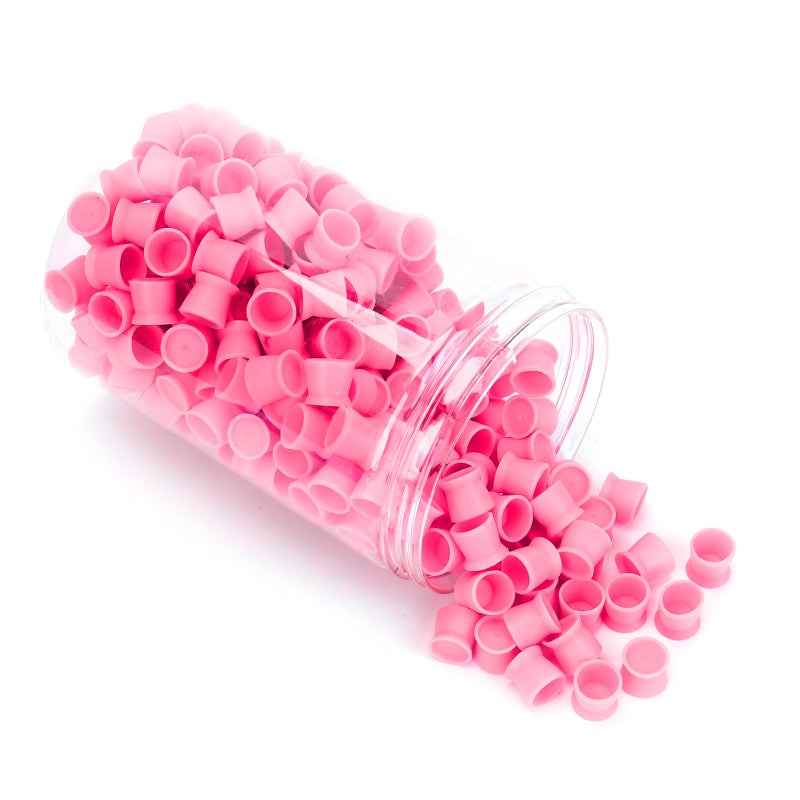 Tattoo Pigment Cup: 300pcs Red Food Grade Silicone - Non-Toxic Safe Soft Elastic Tattoo Ink Cup for Professional Salon Eyebrow Lip Eye Tattoo - Image 2
