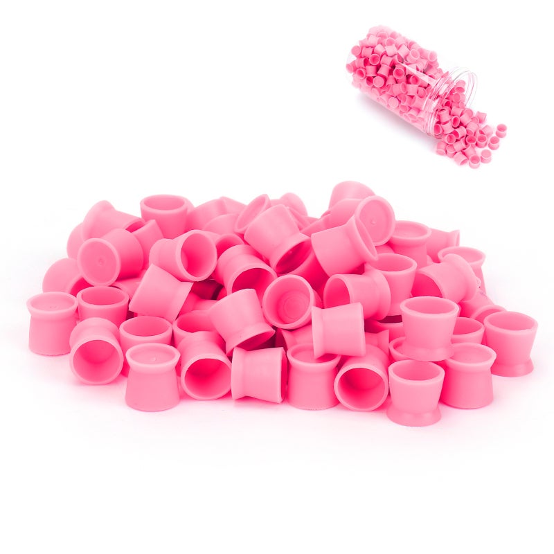 Tattoo Pigment Cup: 300pcs Red Food Grade Silicone - Non-Toxic Safe Soft Elastic Tattoo Ink Cup for Professional Salon Eyebrow Lip Eye Tattoo - Image 5