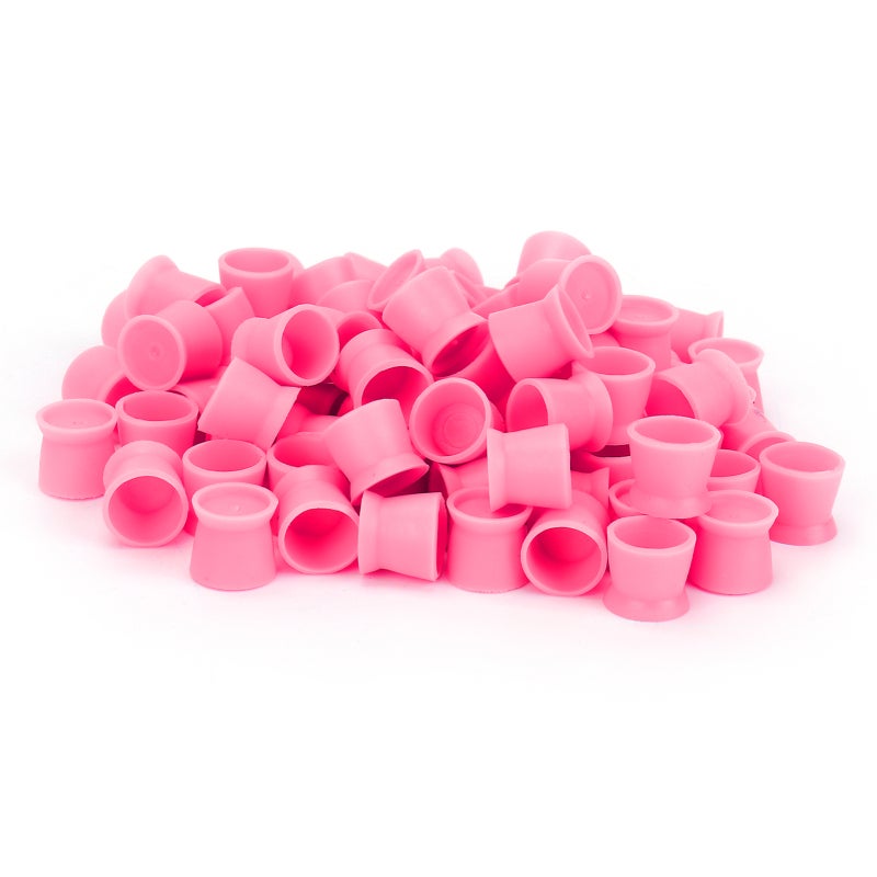Tattoo Pigment Cup: 300pcs Red Food Grade Silicone - Non-Toxic Safe Soft Elastic Tattoo Ink Cup for Professional Salon Eyebrow Lip Eye Tattoo - Image 3