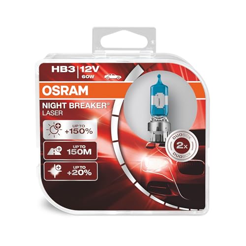 OSRAM NIGHT BREAKER LASER HB3/9005, next generation, 150% more brightness, halogen headlamp, 9005NL-HCB, 12V, passenger car, duo box (2 lamps) - Image 1