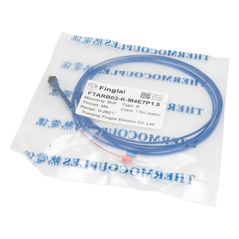 FTARB03 K Type M3 M4 Bolt Head 1.5m Plastic Cable 3D Printer thermocouple Screw Temperature Sensor(M3 7x7.8mm Bolt hex) - Image 4